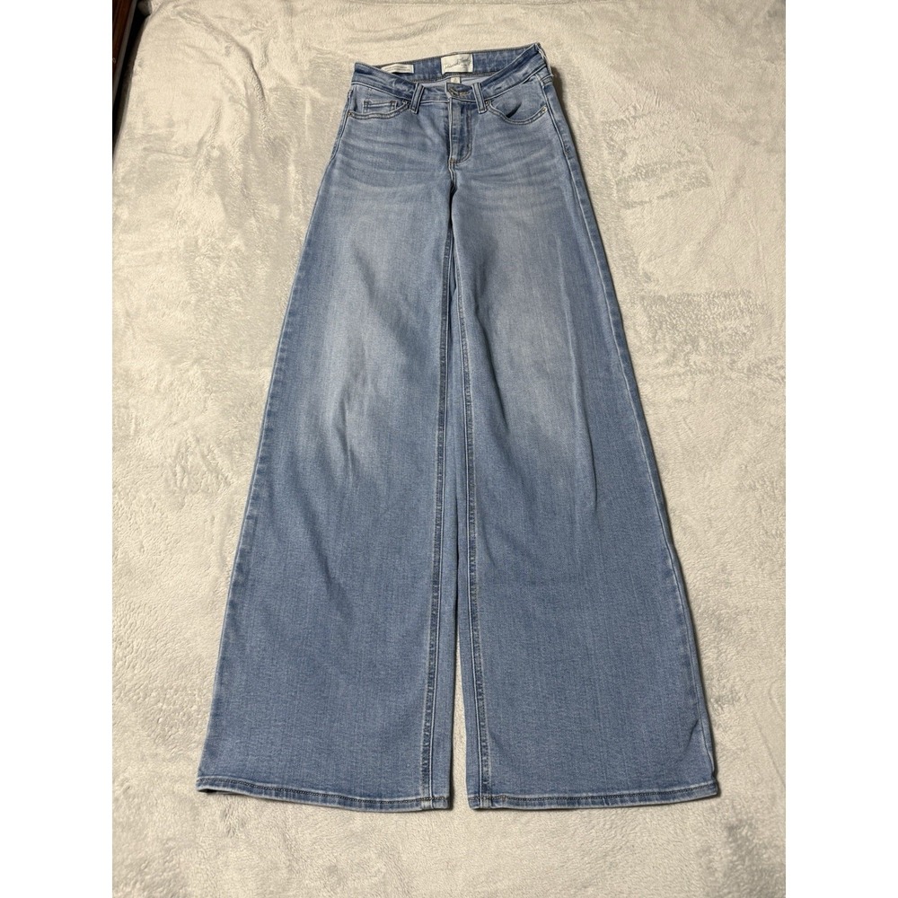 Universal Thread Jeans Womens 0 Long Blue High Rise Everyday Wide Leg 23x33
